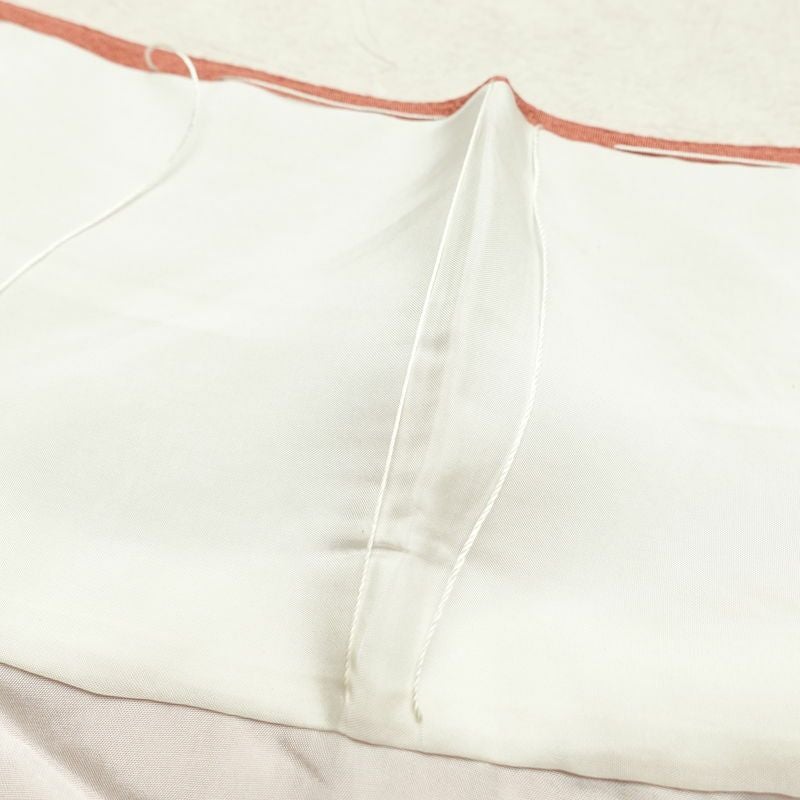 付け下げ 良品 スワトウ刺繍 縮緬 正絹 古典柄 袷仕立て ピンク_画像32