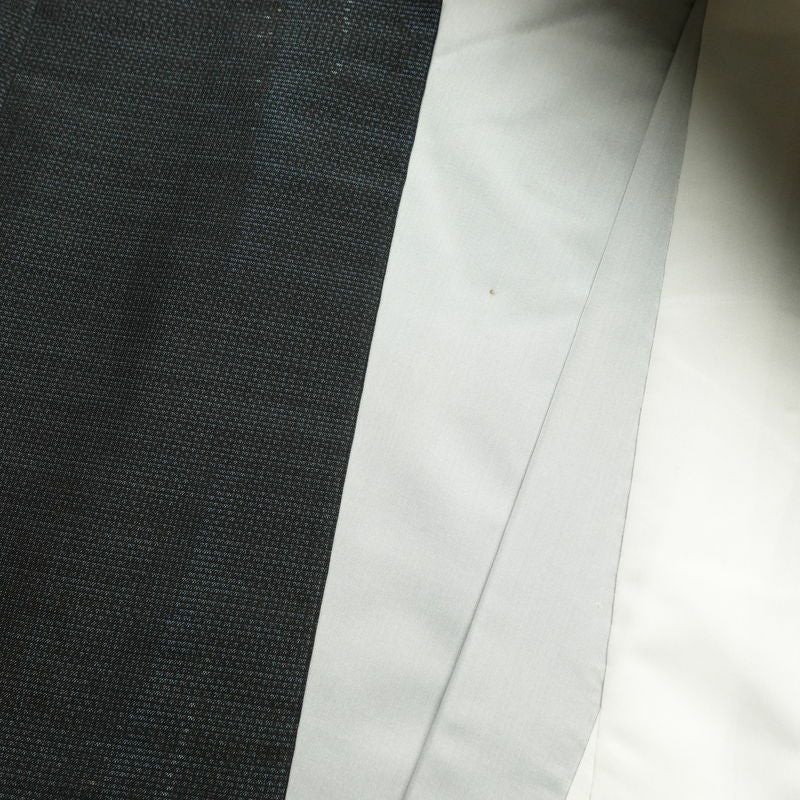 紬 良品 しつけ糸付き 紬着物 正絹 花柄 袷仕立て 青・紺_画像23