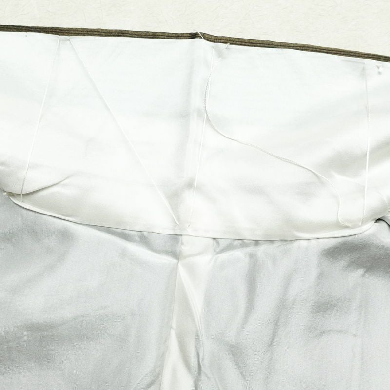 付け下げ 刺繍 正絹 木の葉・植物柄 袷仕立て 身丈153cm 裄丈65.5cm 金彩 緑・うぐいす色_画像19