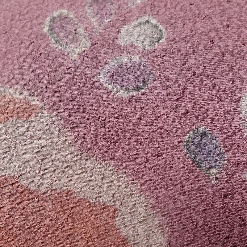 付け下げ 附下 正絹 花柄 袷仕立て 身丈164cm 裄丈65.5cm 椿 紫・藤色_画像7