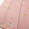 小紋 美品 しつけ糸付き 正絹 花柄 袷仕立て 身丈161.5cm 裄丈64cm 金彩 ピンク_画像4