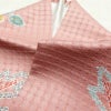 小紋 美品 しつけ糸付き 正絹 花柄 袷仕立て 身丈161.5cm 裄丈64cm 金彩 ピンク_画像15