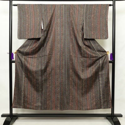 小紋 正絹 幾何学柄・抽象柄 袷仕立て 身丈151cm 裄丈64.5cm 着物 多色使い