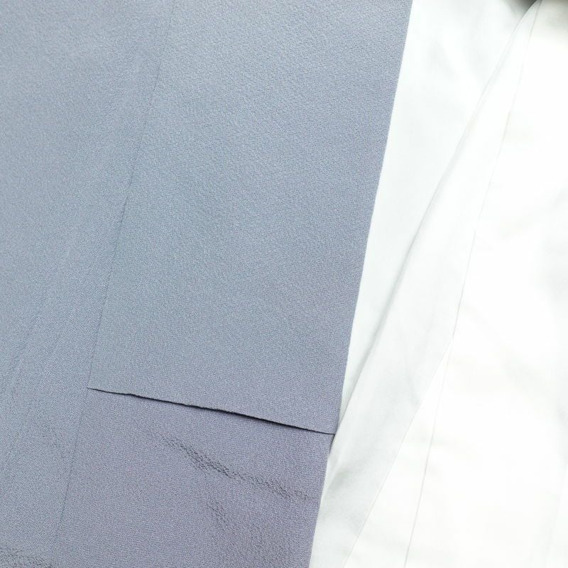 訪問着 良品 白川丈山 落款入り 縮緬 正絹 風景柄 袷仕立て 身丈154cm 裄丈64cm 青・紺_画像18