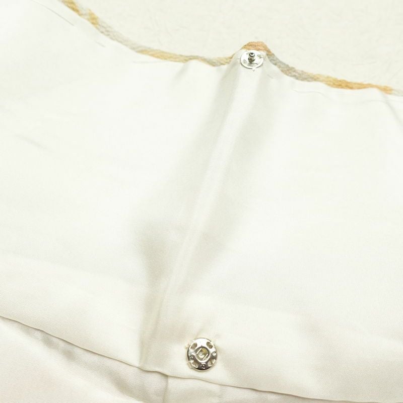 小紋 縮緬 正絹 花柄 袷仕立て 身丈161cm 裄丈63.5cm 着物 クリーム_画像20