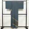 訪問着 縮緬 正絹 幾何学柄・抽象柄 袷仕立て 身丈157.5cm 裄丈64cm 金彩 着物 青・紺_画像2