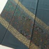 訪問着 縮緬 正絹 幾何学柄・抽象柄 袷仕立て 身丈157.5cm 裄丈64cm 金彩 着物 青・紺_画像4