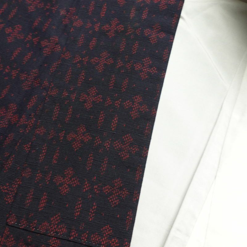 紬 良品 正絹 幾何学柄・抽象柄 袷仕立て 身丈155.5cm 裄丈65cm 紬着物 青・紺_画像18