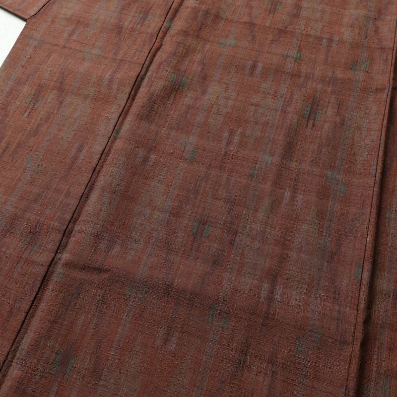 紬 正絹 幾何学柄・抽象柄 袷仕立て 身丈163cm 裄丈67.5cm 紬着物 茶_画像5