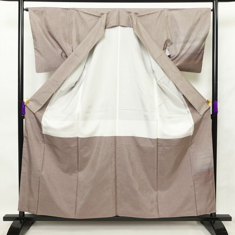 付け下げ 紬地 ぼかし染め 正絹 その他の柄 袷仕立て 身丈158.5cm 裄丈65.5cm 附下 着物 紫・藤色_画像3