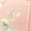 訪問着 美品 しつけ糸付き 落款入り 縮緬 正絹 花柄 袷仕立て 身丈163cm 裄丈67.5cm 共八掛 ピンク_画像5