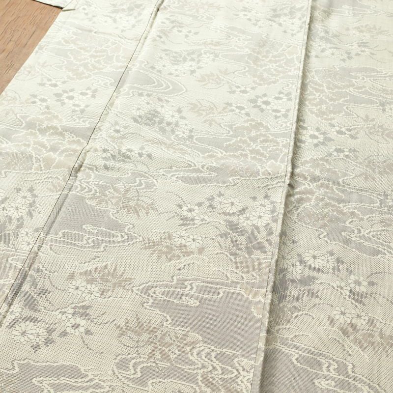 紬 正絹 古典柄 袷仕立て 身丈158cm 裄丈65cm 紬着物 グレー_画像5