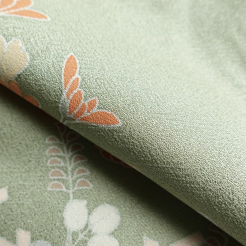 訪問着 良品 正絹 古典柄 袷仕立て 身丈162cm 裄丈64.5cm 着物 金彩 緑・うぐいす色_画像20