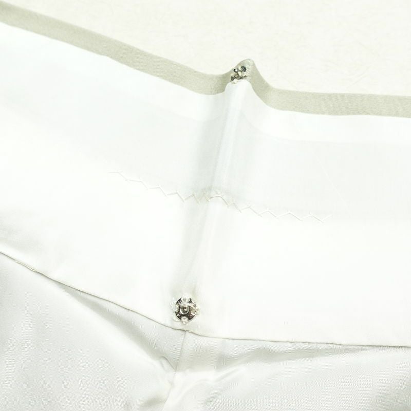 色留袖 松尾光琳 木賊鷺 落款入り 一つ紋付き 縮緬 正絹 古典柄 袷仕立て 身丈163.5cm 裄丈68.5cm 箔 刺繍 緑・うぐいす色_画像20