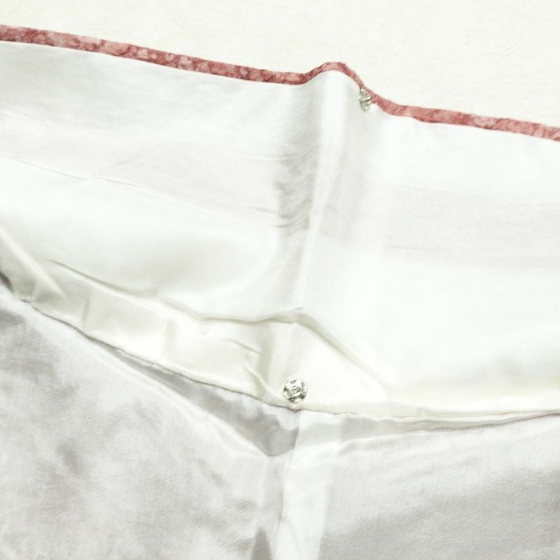 振袖 良品 ふくれ織 縮緬 正絹 木の葉・植物柄 袷仕立て 身丈166.5cm 裄丈68cm 刺繍 箔 金彩 蝶 ピンク_画像17