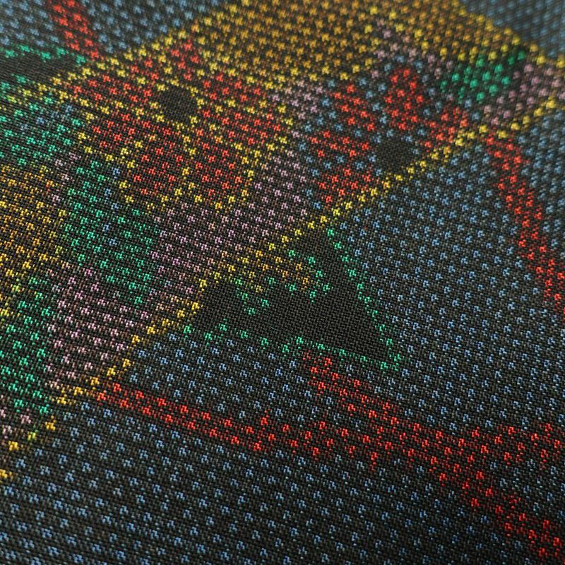 紬 良品 正絹 古典柄 袷仕立て 身丈160cm 裄丈65cm 紬着物 青・紺_画像6