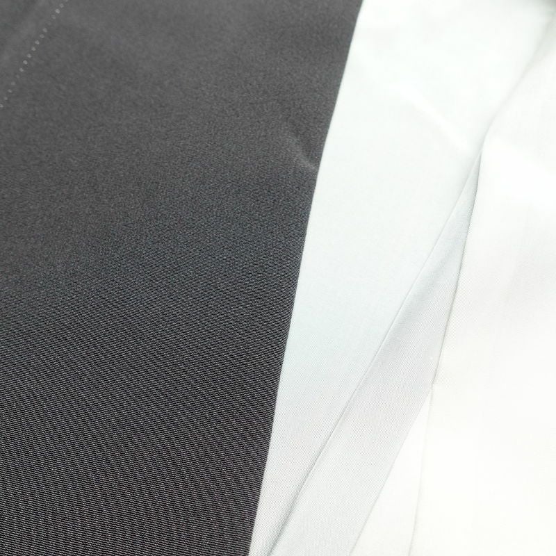 付け下げ 縮緬 刺繍 正絹 古典柄 袷仕立て 身丈155.5cm 裄丈64.5cm 椿 雪輪 箔 金彩 附下 グレー_画像18