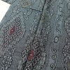 紬 良品 しつけ糸付き 正絹 幾何学柄・抽象柄 袷仕立て 身丈157cm 裄丈66.5cm 紬着物 青・紺_画像5