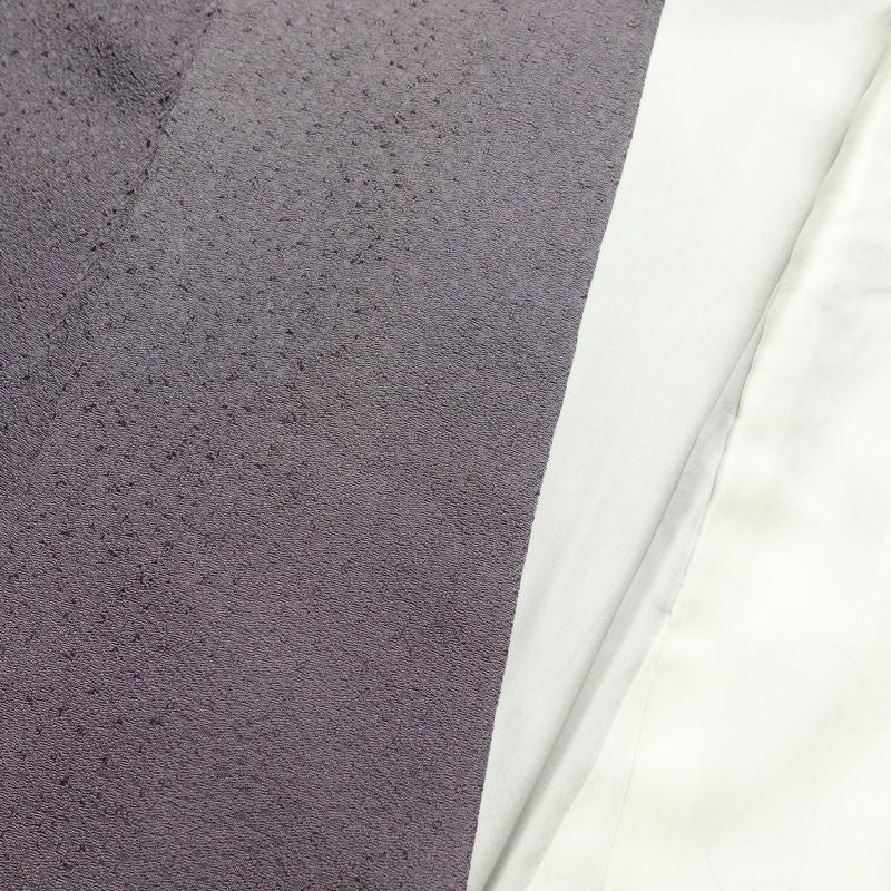 訪問着 辻が花 一つ付き 絞り 正絹 花柄 身丈162cm 裄丈69cm 着物 紫・藤色_画像16