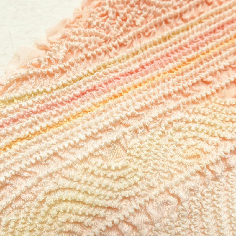 帯揚げ 絞り 総絞り 正絹 幾何学柄・抽象柄 橙_画像6