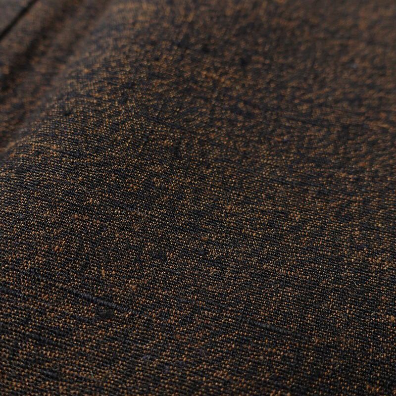 男性用 着物 アンサンブル 着物 羽織 2点セット セット品 正絹 無地 袷仕立て 身丈145.5cm 裄丈70cm 茶_画像7