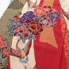 振袖 良品 縮緬 正絹 古典柄 袷仕立て 身丈169cm 裄丈67.5cm 成人式 着物 赤・朱_画像5