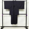 男性用 着物 良品 しつけ糸付き アンサンブル 4点セット セット品 ウール 無地 単衣仕立て 身丈135.5cm 裄丈64cm 青・紺_画像1