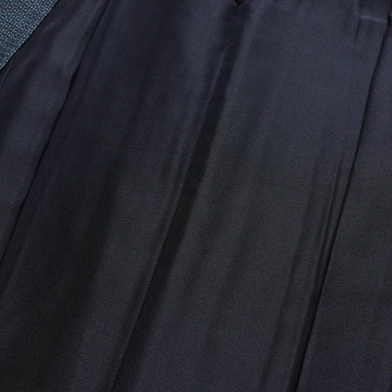 男性用 紬着物 アンサンブル 着物 羽織 2点セット セット品 正絹 亀甲柄 袷仕立て 身丈137cm 裄丈69cm 青・紺_画像14