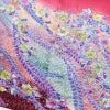 振袖 辻が花 作家物 孝美 落款入り 良品 絞り 正絹 花柄 袷仕立て 身丈165.5cm 裄丈67.5cm 金彩 小豆・エンジ_画像11