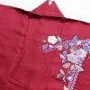 振袖 辻が花 作家物 孝美 落款入り 良品 絞り 正絹 花柄 袷仕立て 身丈165.5cm 裄丈67.5cm 金彩 小豆・エンジ_画像15