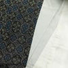 紬 しつけ糸付き 正絹 幾何学柄・抽象柄 袷仕立て 身丈154cm 裄丈66cm 紬着物 青・紺_画像15