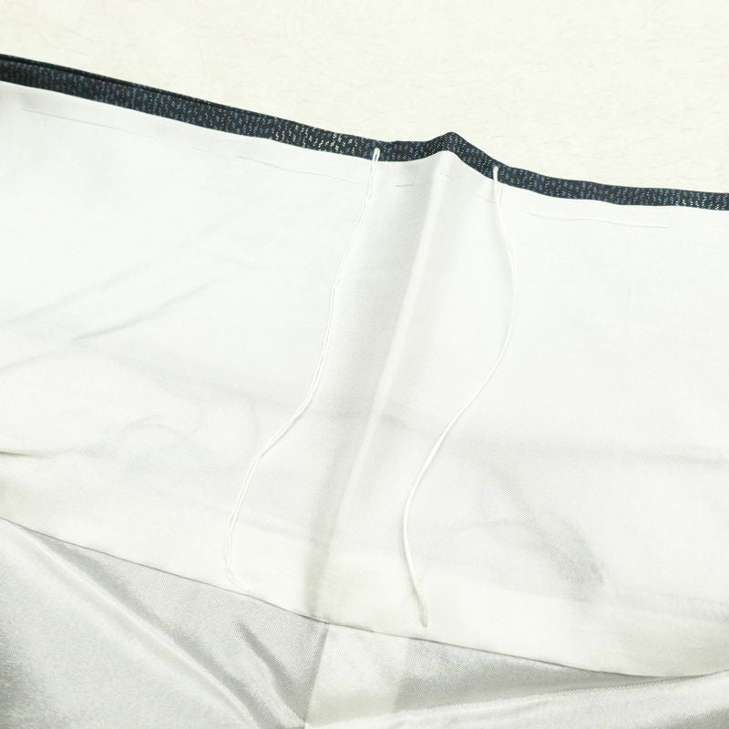 大島紬 良品 しつけ糸付き 正絹 蝶・昆虫柄 袷仕立て 身丈165.5cm 裄丈65cm 青・紺_画像19