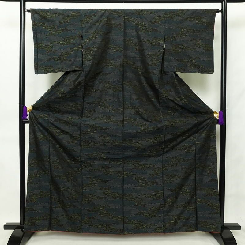 大島紬 良品 証紙なし しつけ糸付き 正絹 古典柄 袷仕立て 身丈159cm