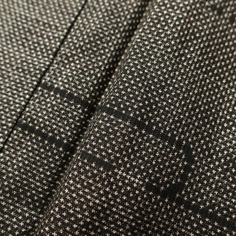 紬 良品 正絹 古典柄 袷仕立て 身丈162.5cm 裄丈65.5cm 紬着物 つむぎ 茶_画像7