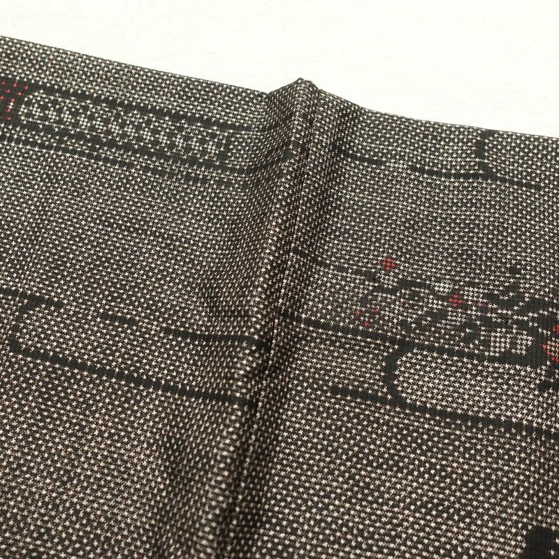 紬 良品 正絹 古典柄 袷仕立て 身丈162.5cm 裄丈65.5cm 紬着物 つむぎ 茶_画像12