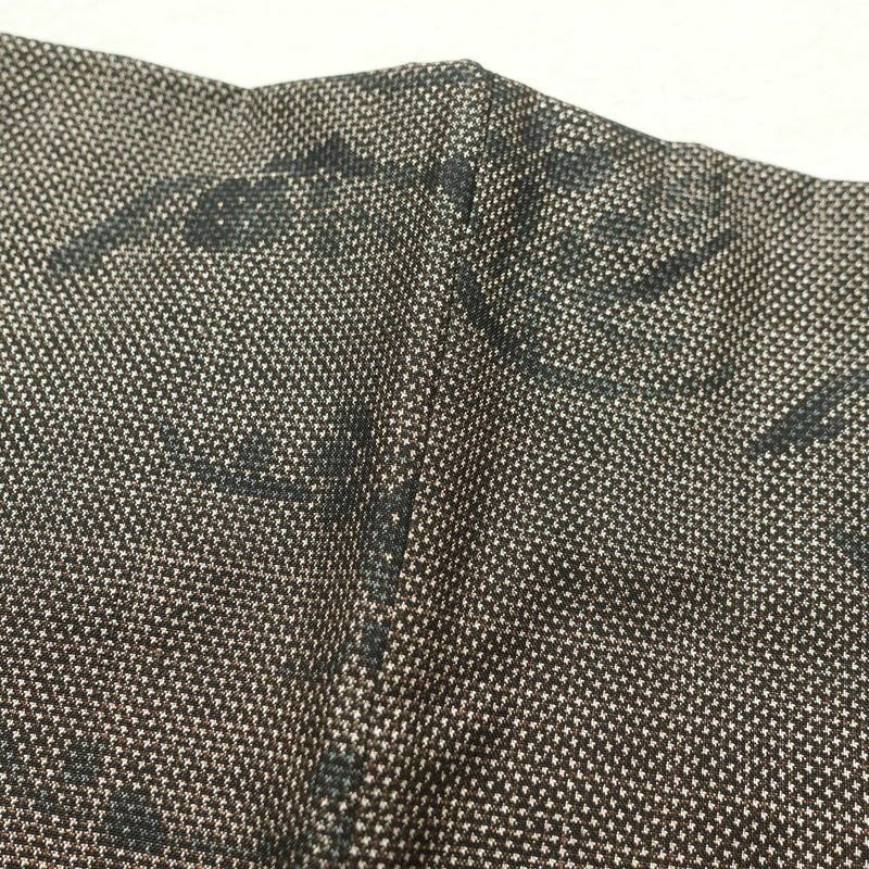 紬 正絹 花柄 袷仕立て 身丈160cm 裄丈63cm 紬着物 つむぎ 茶_画像14