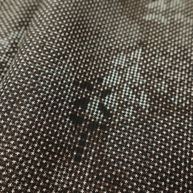 紬 良品 正絹 風景柄 袷仕立て 身丈162.5cm 裄丈67.5cm 紬着物 茶_画像6