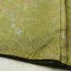 付け下げ 良品 一つ紋付き 正絹 古典柄 袷仕立て 身丈162cm 裄丈65.5cm 箔 刺繍 金彩 附下 着物 緑・うぐいす色_画像9