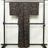 大島紬 良品 証紙なし 正絹 花柄 袷仕立て 身丈160cm 裄丈66.5cm 一部しつけ糸付き 着物 茶_画像2