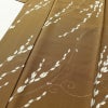 小紋 縮緬 正絹 木の葉・植物柄 袷仕立て 身丈169.5cm 裄丈71cm 小紋着物 黄・黄土色_画像5