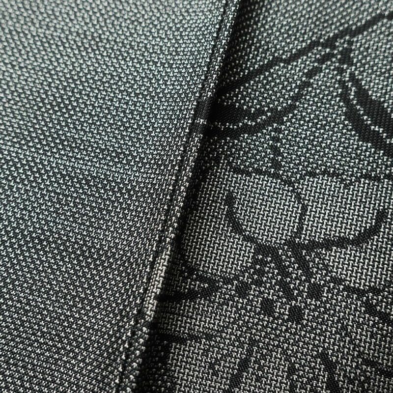 紬 良品 正絹 花柄 袷仕立て 身丈158cm 裄丈63.5cm 紬着物 グレー_画像9