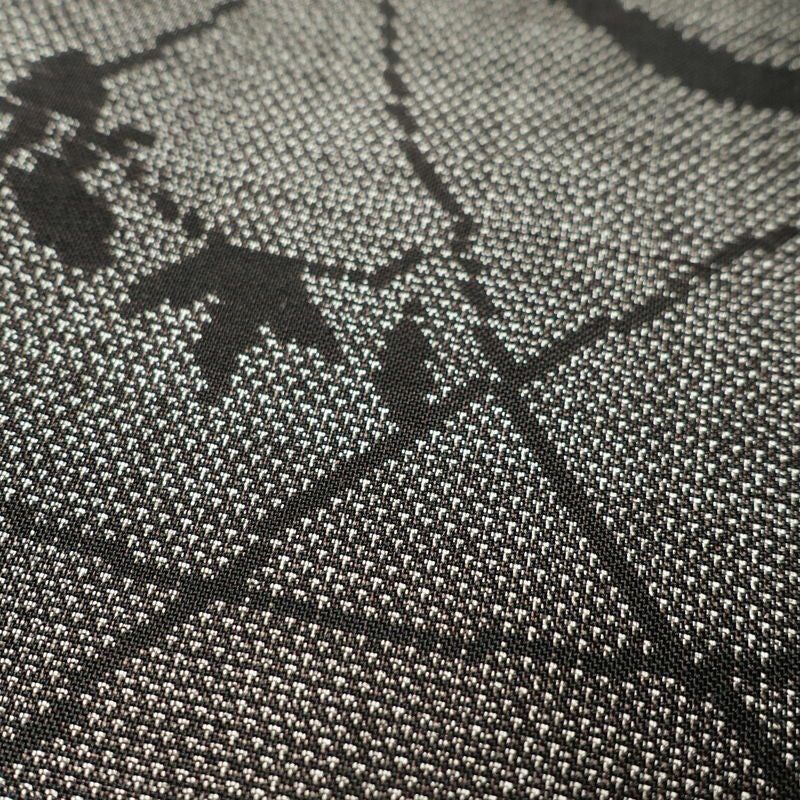 紬 良品 正絹 木の葉・植物柄 袷仕立て 身丈155.5cm 裄丈62.5cm 紬着物 グレー_画像6