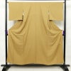 色無地 良品 落款入り 本苔染 正絹 無地 袷仕立て 身丈154cm 裄丈65.5cm 着物 黄・黄土色_画像1