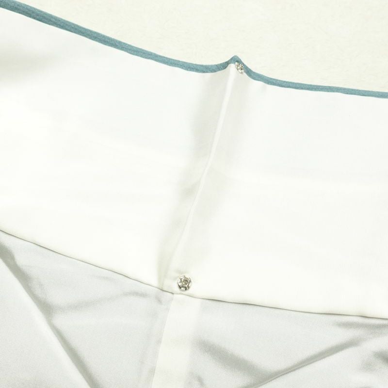 小紋 美品 落款入り 野木章 夢浪漫 しつけ糸付き 縮緬 正絹 流水・波柄 袷仕立て 身丈155cm 裄丈62.5cm 共八掛 ぼかし 緑・うぐいす色_画像17