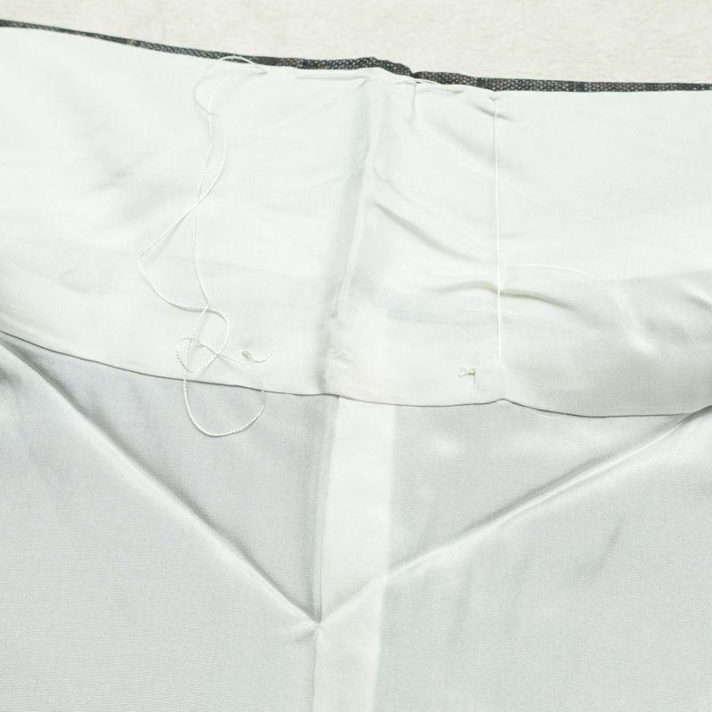 大島紬 美品 証紙あり しつけ糸付き 正絹 風景柄 袷仕立て 身丈160cm 裄丈65cm 緑・うぐいす色_画像17