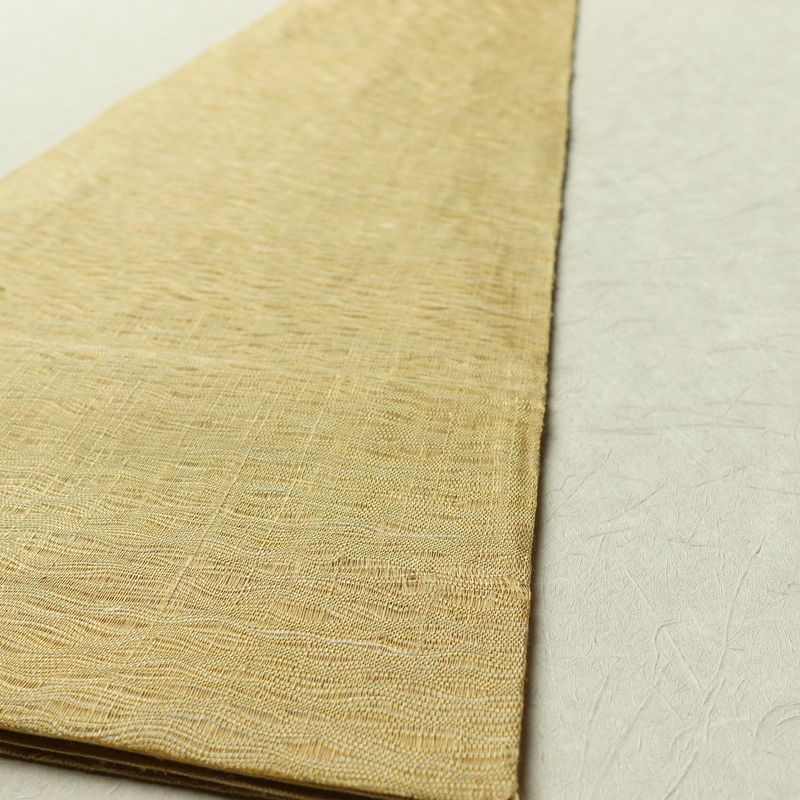 袋帯 太鼓柄 夏用 一般用 正絹 幾何学柄・抽象柄 黄・黄土色_画像7