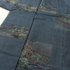 大島紬 美品 証紙あり しつけ糸付き 古代染色純泥染 正絹 風景柄 袷仕立て 身丈171cm 裄丈68cm 青・紺_画像5