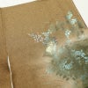 訪問着 美品 青銅箔極美 花旅人 しつけ糸付き 綸子 正絹 木の葉・植物柄 袷仕立て 身丈157cm 裄丈63cm 箔 刺繍 金彩 茶_画像13