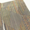 小紋 美品 しつけ糸付き 縮緬 正絹 幾何学柄・抽象柄 袷仕立て 身丈163cm 裄丈67cm 小紋着物 黄・黄土色_画像11