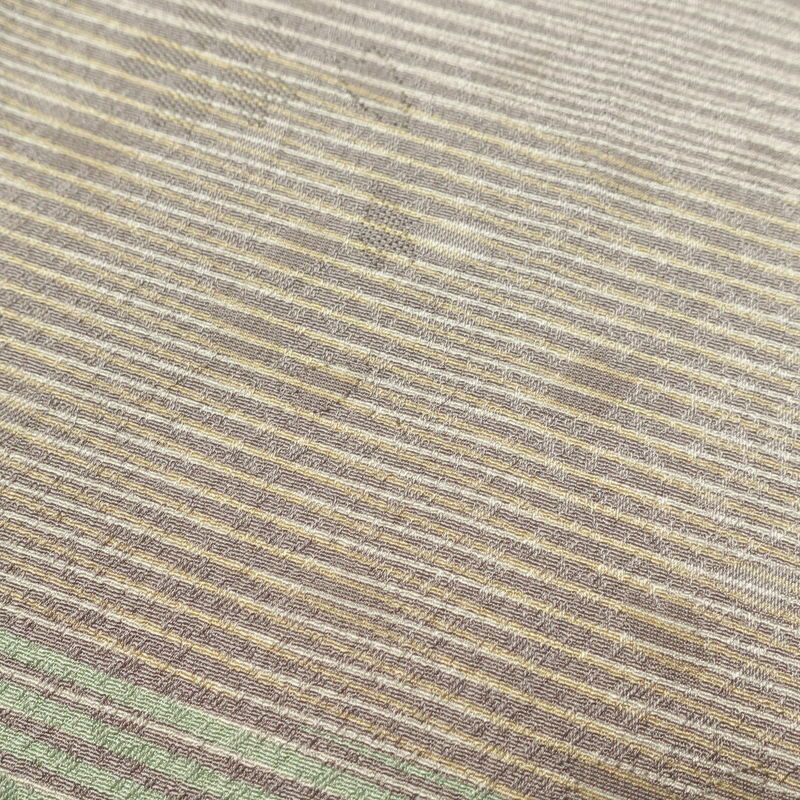 小紋 良品 正絹 縞柄・線柄 袷仕立て 身丈164cm 裄丈67.5cm 小紋着物 緑・うぐいす色_画像6